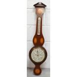 A Short & Mason of London mahogany and inlaid wall barometer, height 87cm.
