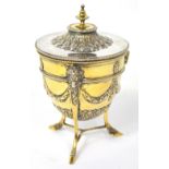 An Edward VII hallmarked silver gilt bowl with cover,