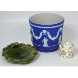 A Wedgwood blue Jasperware jardinière,