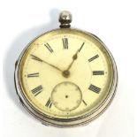 A hallmarked silver open face pocket watch the enamel dial set with Roman numerals and subsidiary