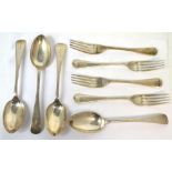 A set of Edward VII hallmarked silver cutlery comprising four forks and four table spoons,