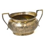 A Victorian hallmarked silver twin handle basin, Birmingham 1888, approx 8.7ozt.