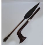 A Fijian hardwood war club,