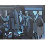 GRANVILLE ATHERTON; oil on canvas "The Market", signed, dated 73 and inscribed verso, 61 x 76cm,