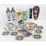 A quantity of Losol Ware including a pair of "Bourbon" vases and covers, a sandwich set,