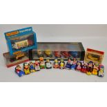 Seven assorted boxes of predominantly modern diecast scale models including boxed Matchbox Models