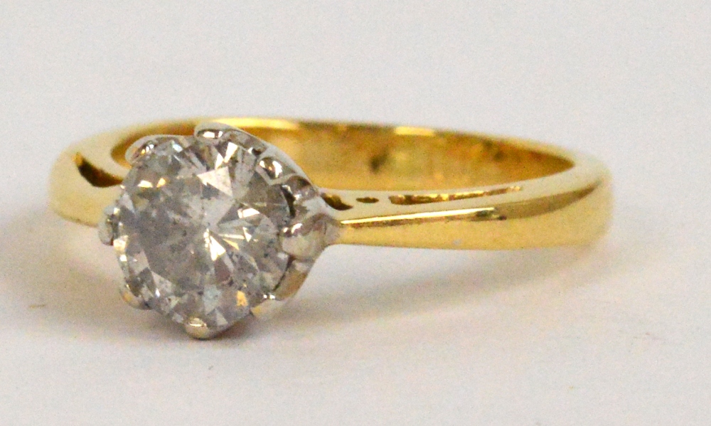 An 18ct yellow gold diamond solitaire ring, - Image 2 of 2