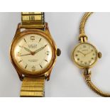 CURTIS; a gentleman's vintage gold plated automatic wristwatch,