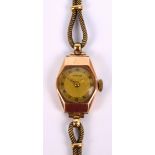 AUDAX; an Art Deco style 9ct rose gold cased manual wind lady's cocktail wristwatch,