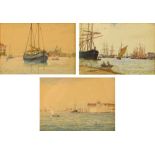 GEORGE STANFIELD WALTERS (1838-1924); a set of three watercolours, two inscribed "Venice 1905",