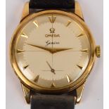 OMEGA; a gentleman's vintage 9ct gold wristwatch,