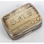 A George III hallmarked silver vinaigrette of rounded rectangular form,