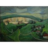 CONSTANTINE STERIO; oil on canvas "Quarry Near Bakewell, Derbyshire", signed,