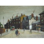 ARTHUR DELANEY (1927-1987); oil on board "Church Gate, Stockport", signed,