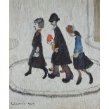 LAURENCE STEPHEN LOWRY (1887-1976); a signed limited edition coloured print, "The Family",