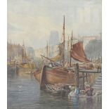 GEORGE SHEFFIELD (1839-1892); a large watercolour sketch "Rotterdam", unsigned,