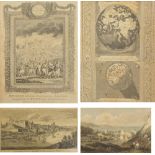 A quantity of framed and glazed 18th and 19th century black and white engravings including a