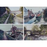 After SHIRLEY MEEHAN; four prints depicting various Northern scenes and canals,