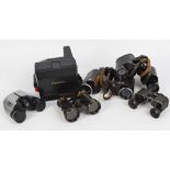 A cased pair of Carl Zeiss Jena Deltrintem 8x30 binculars, two pairs of opera glasses,