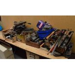 A very large quantity of domestic tools including planes, vices, chisels, clamps, etc.