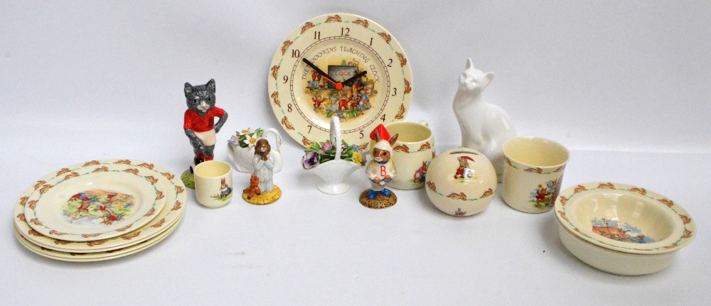 A group of Royal Doulton "Bunnykins" to include plates, bowls, cups and a money box,
