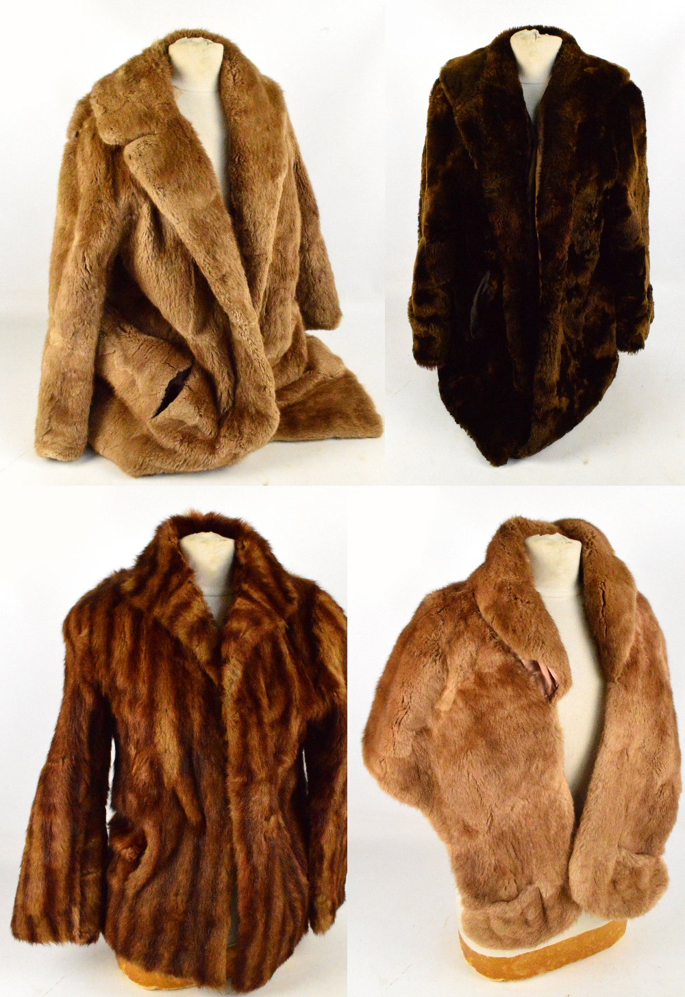 A vintage full length lady's mink fur coat with silk lining, a stole by Browns of Chester,