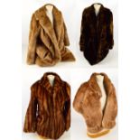 A vintage full length lady's mink fur coat with silk lining, a stole by Browns of Chester,