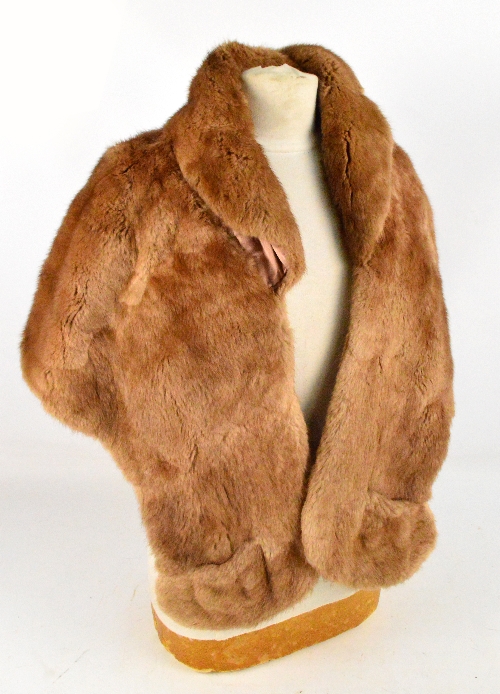 A vintage full length lady's mink fur coat with silk lining, a stole by Browns of Chester, - Image 4 of 4