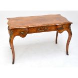 A 19th century French walnut and crossbanded bureau plat,