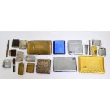 A collection of smokers' items including a George V hallmarked silver cigarette case with linear