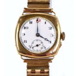 A 9ct yellow gold cased manual wind gentleman's wristwatch,