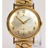 ZENITH; a 1960s 9ct yellow gold cased manual wind gentleman's wristwatch,