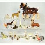 A quantity of decorative ceramics and glassware to include crested china by WH Goss and others,