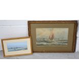 JOHN SHOOTER; a maritime themed watercolour depicting static sailing vessels, signed lower right,