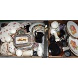 Two boxes of collectibles, mainly ceramics to include a Wedgwood baluster vase,
