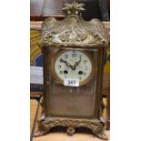 A 19th century French Marti gilded bronze and glass cased mercury pendulum clock,