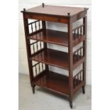 A three tier mahogany whatnot on castors with single upper drawer, width 59cm.