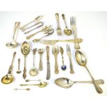 Two George III hallmarked silver forks, three matching teaspoons,