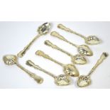 A matched set of eight Victorian hallmarked silver spoons, Sheffield 1893/1897,