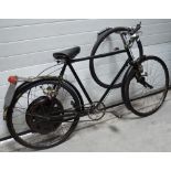 A 1950s Cyclemaster engine fitted to a Raleigh bike of a similar era, engine number A10785,