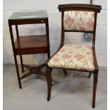 A George III mahogany washstand with single drawer,