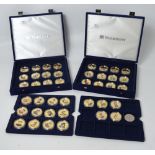 A set of forty-one gold plated coins from the History of the Royal Family coloured portrait