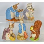 Five Beswick Beatrix Potter figures; 'Mrs Rabbit and Peter', limited edition no.