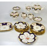 A c1900 floral decorated Coalport part dessert service and a similar floral decorated 19th century