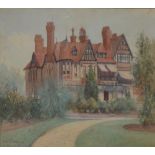 ALBERT PROCTOR (1887- ); watercolour on board of a large Edwardian house in landscaped gardens,