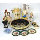 A small quantity of 19th and 20th century decorative ceramics to include an Oriental style Carlton