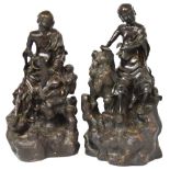 A pair of Japanese Meiji period bronzes,