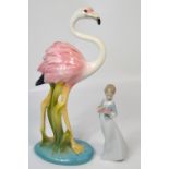 An Italian made ceramic model of a flamingo,