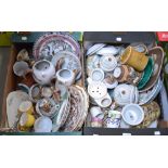 Two boxes of collectibles to include a Royal Doulton plate, a Poole plate with a sailing ship,