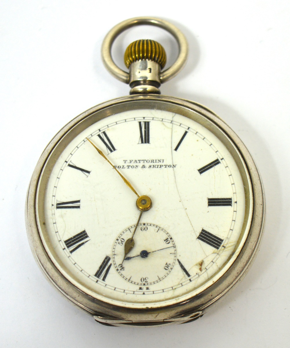 A hallmarked silver crown wind open face pocket watch,